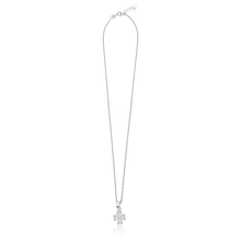 Load image into Gallery viewer, silver pendant for girlsSilver Cross Necklace, Heart-shaped Pendant, CZ Diamonds, Sterling Silver Jewelry, Rhodium-coated Necklace, Hypoallergenic Jewelry, 925 Authenticity, Adjustable Rope Chain, Spring Lobster Lock, Elegant Jewelry, Diamond Accents, Women&#39;s Fashion Accessories, Premium Jewelry, Statement Necklace, Gift for Her, Timeless Style, High-Quality Craftsmanship, Jewelry Warranty, Fashionable Necklace, Luxury Jewelry,