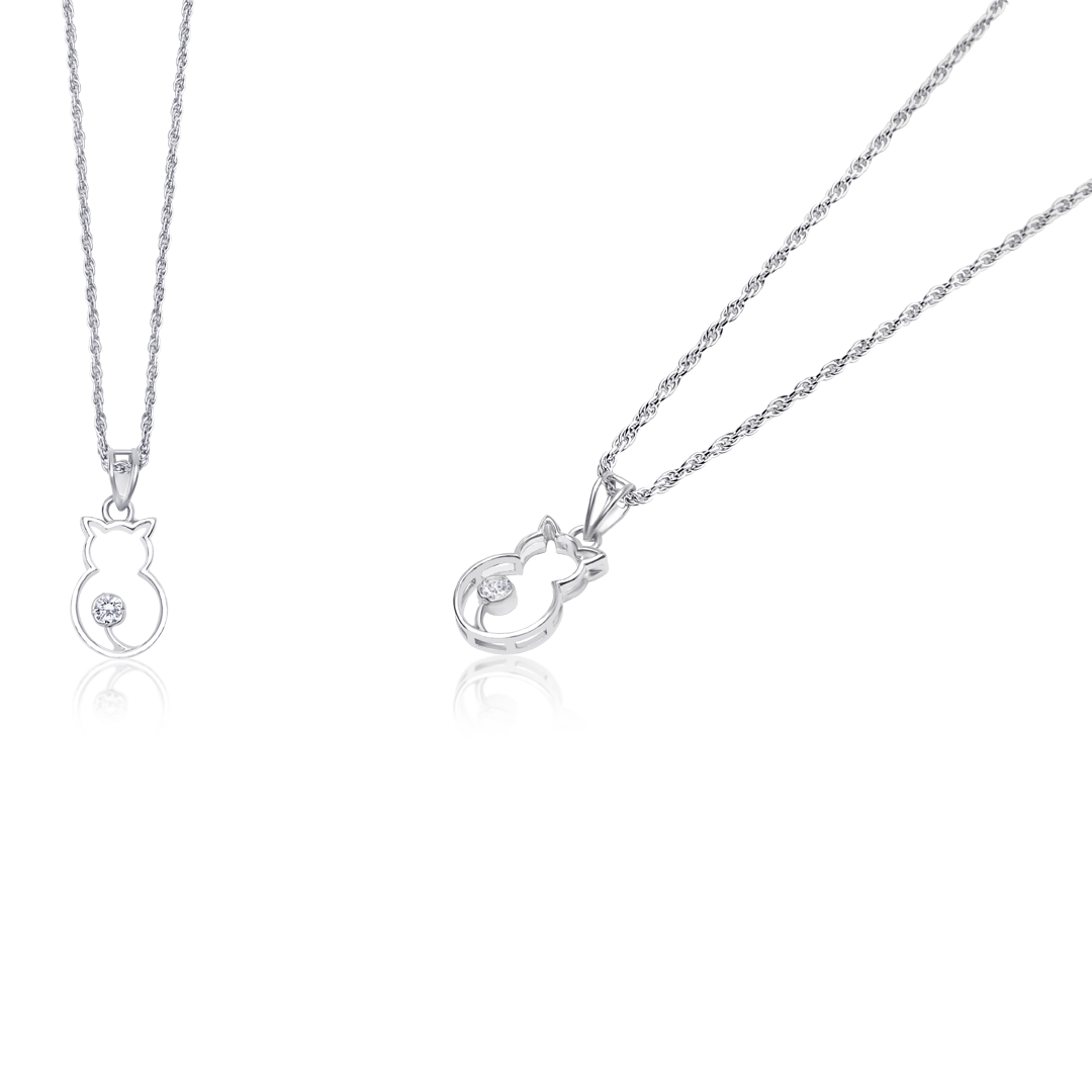 sterling silver necklace set, silver chain pendant design