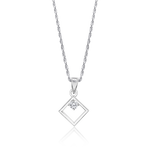 Load image into Gallery viewer, Square Cut Diamond Necklace, 925 silver pendant 
