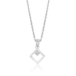 Load image into Gallery viewer, Square Cut Diamond Necklace, 925 silver pendant 
