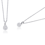 Load image into Gallery viewer, original silver necklace set, silver pendant necklace