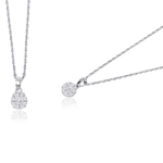 Load image into Gallery viewer, original silver necklace set, silver pendant necklace
