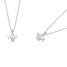 Load image into Gallery viewer, Princess Crown Necklace, Sterling Silver Pendant, Diamond CZ Necklace, Adjustable Rope Chain, High-Quality Jewelry, OLLUU Necklace, Regal Elegance, Hypoallergenic Jewelry, 925 Stamped Necklace, Authentic Silver Pendant, Luxurious Accessories, Fashionable Necklace, Women&#39;s Fashion Jewelry, Statement Pendant, Elegant CZ Necklace, Timeless Beauty, Stylish Jewelry, Premium Necklace Collection, Gift Ideas for Her, Silver Necklace with Warranty,