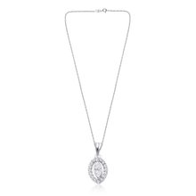 Load image into Gallery viewer, Silver Diamond Necklace, Evil Eye Pendant Jewelry, Marquise Diamond Necklace, Cubic Zirconia Jewelry, Sterling Silver Necklace, Rhodium Coated Jewelry, Adjustable Rope Chain, Multi-Diamond Pendant, Luxury Necklace Design, Elegant Silver Jewelry, OLLUU Necklace Collection, Statement Pendant Necklace, Eye Shaped Necklace, High-Quality Diamond Jewelry, Stylish Necklace Design, Fashionable Pendant Necklace, Pure Silver Necklace, Sparkling Diamond Pendant,