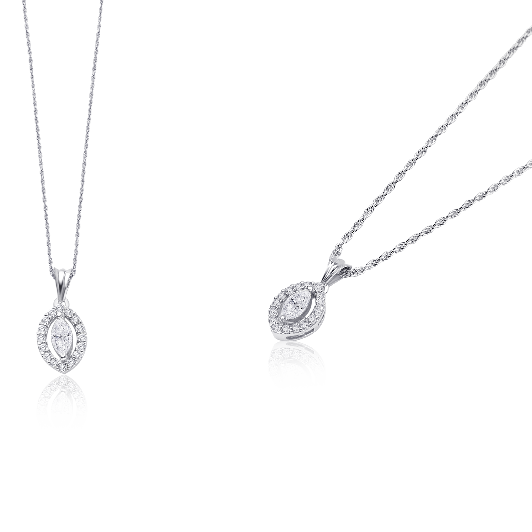 American Diamond Necklace, original silver pendant