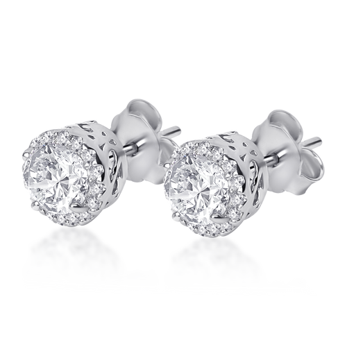 Silver earrings, American diamond studs, Sterling silver jewelry, Cubic zirconia earrings, Rhodium-coated earrings, Hypoallergenic jewelry, Authentic 925 stamp, High-quality earrings, Women's fashion accessories, Statement earrings, Elegant jewelry, Sparkling studs, Fashionable earrings, Luxury accessories, Affordable luxury jewelry, Non-allergenic earrings, Timeless elegance, Gift for her, Special occasion jewelry, Exclusive silver earrings,