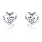 Load image into Gallery viewer, Heart Shaped Stud Earrings
