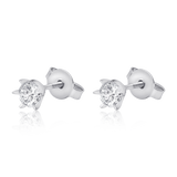 OLLUU Silver Swirling Diamond Stud Earrings | Sterling Silver Earrings