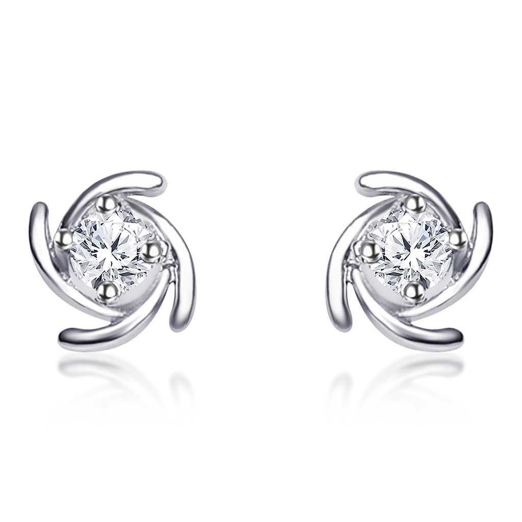 Sterling silver earrings, Cubic zirconia jewelry, Rhodium-coated earrings, Hypoallergenic jewelry, Flower-shaped earrings, Diamond stud earrings, Authentic 925 stamp, OLLUU jewelry, Women's fashion accessories, Statement earrings, High-quality CZ earrings, Silver jewelry, Fashion earrings, Rhodium-plated jewelry, Non-allergic earrings, Elegant jewelry, Premium stud earrings, Silver cubic zirconia earrings, Flower design earrings, 6-month warranty jewelry,