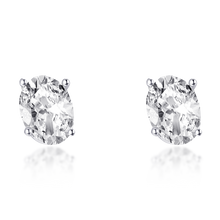 Load image into Gallery viewer, Oval Diamond Premium Zircon Stud Earrings displayed on a white background