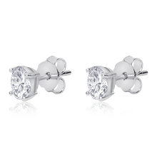 Load image into Gallery viewer, Oval Diamond Premium Zircon Stud Earrings displayed on a white background