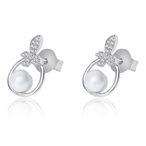 Silver Earrings Online Silver earrings, Butterfly jewelry, Engraved earrings, Sterling silver, Cubic zirconia, Freshwater pearl, Rhodium-coated, Hypoallergenic jewelry, Authentic 925 stamp, Letter of authenticity, Dream catcher design, Women's fashion accessories, Statement earrings, OLLUU jewelry, Designer earrings, Fashionable earrings, High-quality jewelry, Elegant accessories, Warranty coverage, Order details required,