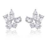 Load image into Gallery viewer, silver diamond stud earrings
