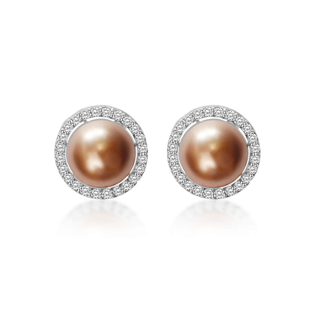 Pearl Diamonds Stud Earrings