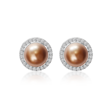 Load image into Gallery viewer, Pearl Diamonds Stud Earrings