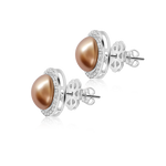 Load image into Gallery viewer, Pearl Diamonds Stud Earrings Online
