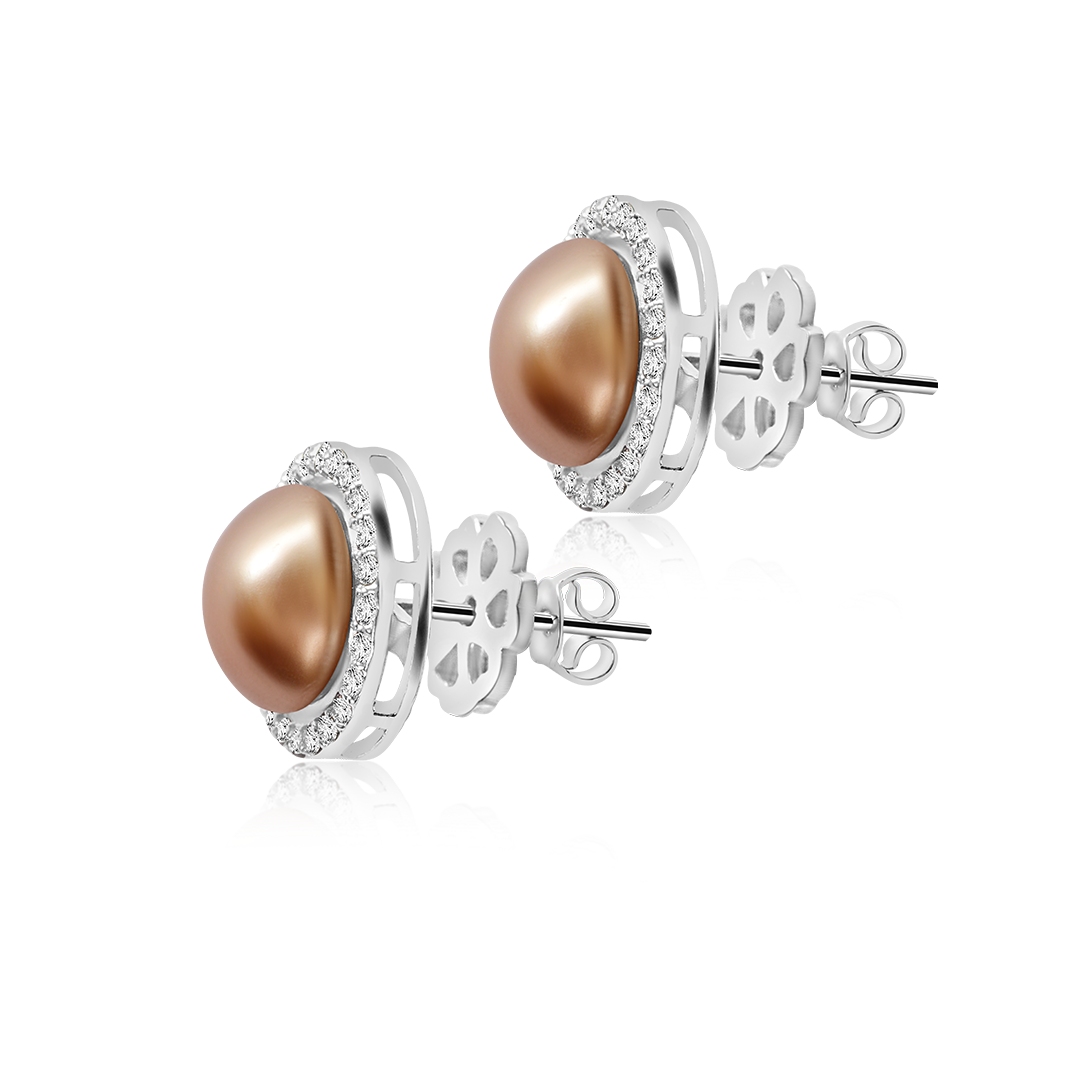 Pearl Diamonds Stud Earrings Online