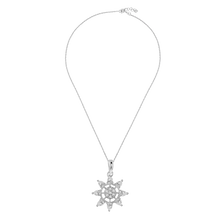 Load image into Gallery viewer, Silver Necklace Set, Sterling Silver Jewelry, Shining Star Pendant, Diamond Necklace Set, Flower Shaped Pendant, Silver Earrings Set, Rhodium Coated Jewelry, Non-Allergenic Silver, 925 Stamped Necklace, Authentic Silver Set, Marquise Diamond Earrings, Luxury Necklace Set, Elegant Silver Jewelry, Statement Necklace Set, Fashionable Earrings Set, Women&#39;s Jewelry Set, Premium Silver Set, Gift Idea for Her, OLLUU Necklace Collection, Spring Lobster Lock,