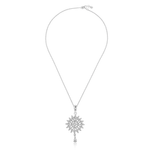 Load image into Gallery viewer, Silver Diamond Necklace Set, Sterling Silver Jewelry, Adjustable Rope Chain Necklace, Flower Pendant Necklace, Asscher Diamond Earrings, Marquise Diamond Jewelry, Cubic Zirconia Necklace Set, Rhodium-Coated Silver, Non-Allergenic Jewelry, 925 Stamped Necklace Set, Authentic Silver Jewelry, High-Quality Diamond Set, Elegant Necklace and Earrings, Statement Jewelry Set, Luxury Silver Accessories, Fashionable Diamond Set, Timeless Elegance Jewelry,