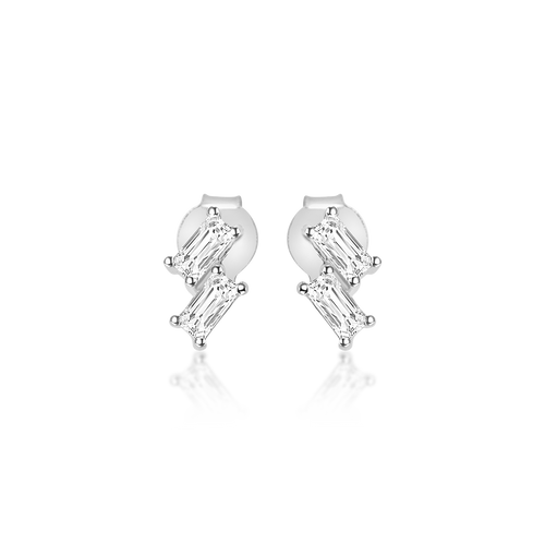 Silver Stud Earrings, Cubic Zirconia Jewelry, Emerald Cut Diamonds, Sterling Silver Accessories, OLLUU Earrings, High-Quality CZ Earrings, Rhodium Coated Silver, Non-Allergenic Earrings, 925 Stamped Jewelry, Authentic Silver Earrings, Exquisite Craftsmanship, Designer Silver Jewelry, Women's Fashion Earrings, Premium CZ Earrings, Statement Earrings, Unique Jewelry Designs, Elegant Silver Studs, Fashionable Silver Earrings, Gift Ideas for Her, Rhodium Plated Silver,