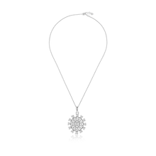 Load image into Gallery viewer, Silver Snowflake Necklace, Diamond Pendant Set, Sterling Silver Jewelry, CZ Diamond Earrings, Rhodium-Coated Jewelry, OLLUU Jewelry Set, Luxury Necklace Set, Adjustable Chain Necklace, High-Quality CZ Diamonds, 925 Stamped Jewelry, Authentic Silver Jewelry, Elegant Jewelry Set, Women&#39;s Fashion Accessories, Statement Necklace Set, Sparkling Jewelry Set, Winter Jewelry Collection, Gift Ideas for Her, Designer Necklace Set, Premium Jewelry Set, Snowflake Pendant and Earrings,