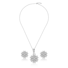 Load image into Gallery viewer, Silver Star Necklace Set, Sterling Silver Jewelry Set, Diamond Pendant and Earrings, Elegant Silver Accessories, OLLUU Necklace Set, Rhodium-Coated Jewelry, Adjustable Chain Necklace, Diamond Pave Jewelry, 925 Stamped Silver, Authentic Sterling Silver Set, High-Quality Silver Jewelry, Luxury Necklace and Earrings, Statement Jewelry Set, Stylish Silver Ensemble, Women&#39;s Fashion Accessories, Premium Jewelry Collection, Gift Ideas for Her, Sparkling Diamond Set, Unique Pendant and Earrings,