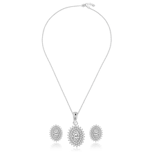 Load image into Gallery viewer, silver evil eye necklace Evil Eye Necklace Set, Silver Jewelry Set, Diamond Pendant, Adjustable Chain Necklace, Cubic Zirconia Earrings, Rhodium-Coated Jewelry, 925 Stamped Necklace, Letter of Authenticity, Spring Lobster Lock, Multi-Diamond Design, Fashion Accessories, Fine Jewelry Collection, Stylish Necklace Set, Premium Craftsmanship, Jewelry Warranty, Elegant Evil Eye Design, Rhinestone Necklace Set, Fashionable Accessories, High-Quality Materials, OLLUU Jewelry Collection,