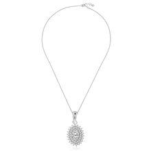 Load image into Gallery viewer, buy silver evil eye necklace Evil Eye Necklace Set, Silver Jewelry Set, Diamond Pendant, Adjustable Chain Necklace, Cubic Zirconia Earrings, Rhodium-Coated Jewelry, 925 Stamped Necklace, Letter of Authenticity, Spring Lobster Lock, Multi-Diamond Design, Fashion Accessories, Fine Jewelry Collection, Stylish Necklace Set, Premium Craftsmanship, Jewelry Warranty, Elegant Evil Eye Design, Rhinestone Necklace Set, Fashionable Accessories, High-Quality Materials, OLLUU Jewelry Collection,