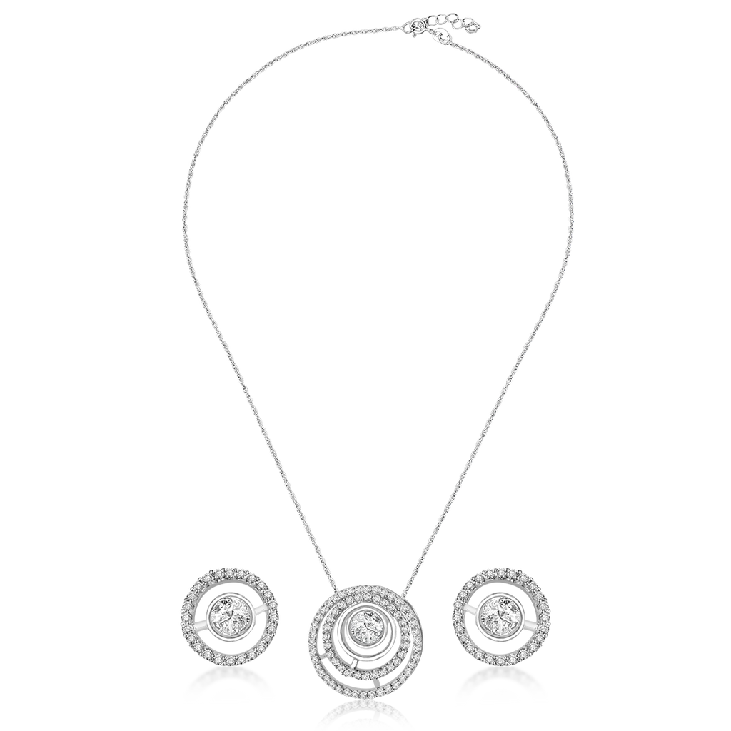 simple silver necklace set