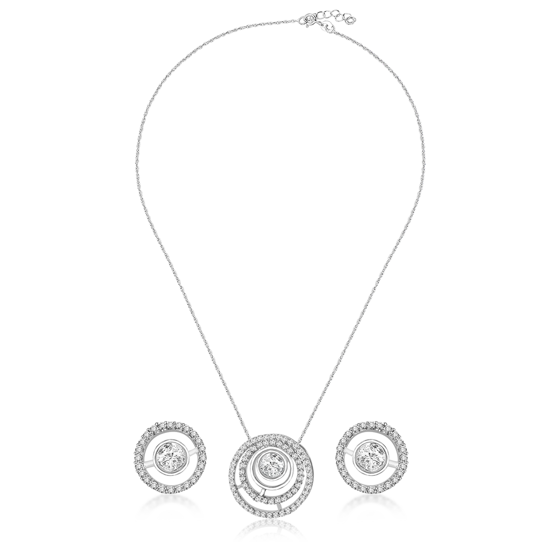 simple silver necklace set